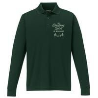 Funny Christmas Spirit Is Whiskey Performance Long Sleeve Polo