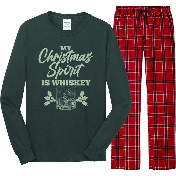 Funny Christmas Spirit Is Whiskey Long Sleeve Pajama Set