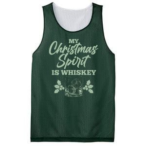 Funny Christmas Spirit Is Whiskey Mesh Reversible Basketball Jersey Tank