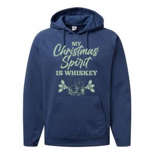 Funny Christmas Spirit Is Whiskey Performance Fleece Hoodie