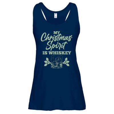 Funny Christmas Spirit Is Whiskey Ladies Essential Flowy Tank