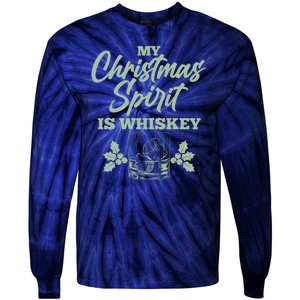 Funny Christmas Spirit Is Whiskey Tie-Dye Long Sleeve Shirt