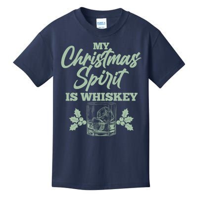 Funny Christmas Spirit Is Whiskey Kids T-Shirt