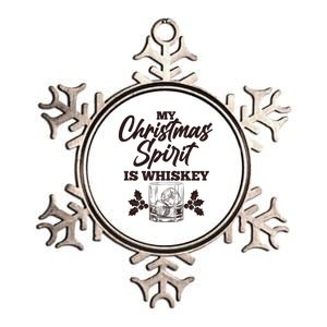 Funny Christmas Spirit Is Whiskey Metallic Star Ornament