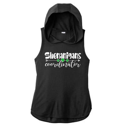 Funny Cute St Patricks Day Shenanigans Coordinator Ladies PosiCharge Tri-Blend Wicking Draft Hoodie Tank