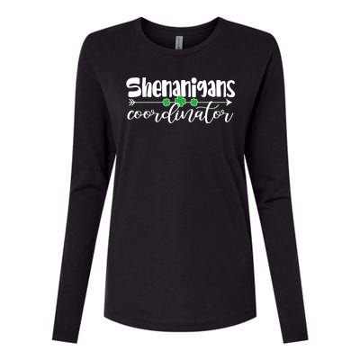 Funny Cute St Patricks Day Shenanigans Coordinator Womens Cotton Relaxed Long Sleeve T-Shirt