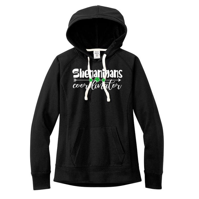 Funny Cute St Patricks Day Shenanigans Coordinator Women's Fleece Hoodie