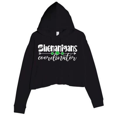 Funny Cute St Patricks Day Shenanigans Coordinator Crop Fleece Hoodie