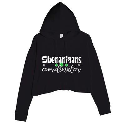 Funny Cute St Patricks Day Shenanigans Coordinator Crop Fleece Hoodie