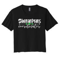 Funny Cute St Patricks Day Shenanigans Coordinator Women's Crop Top Tee