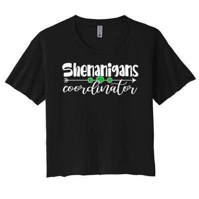 Funny Cute St Patricks Day Shenanigans Coordinator Women's Crop Top Tee