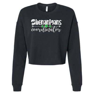 Funny Cute St Patricks Day Shenanigans Coordinator Cropped Pullover Crew