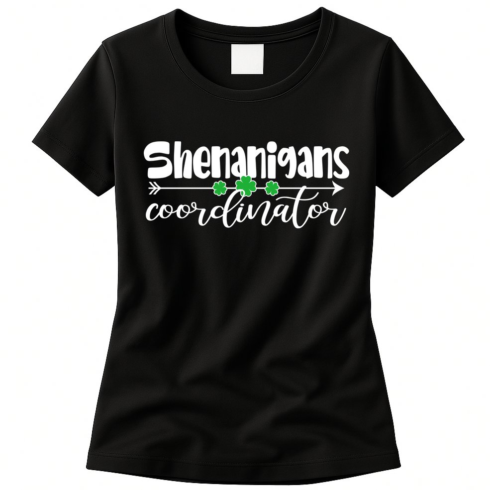 Funny Cute St Patricks Day Shenanigans Coordinator Womens T-Shirt