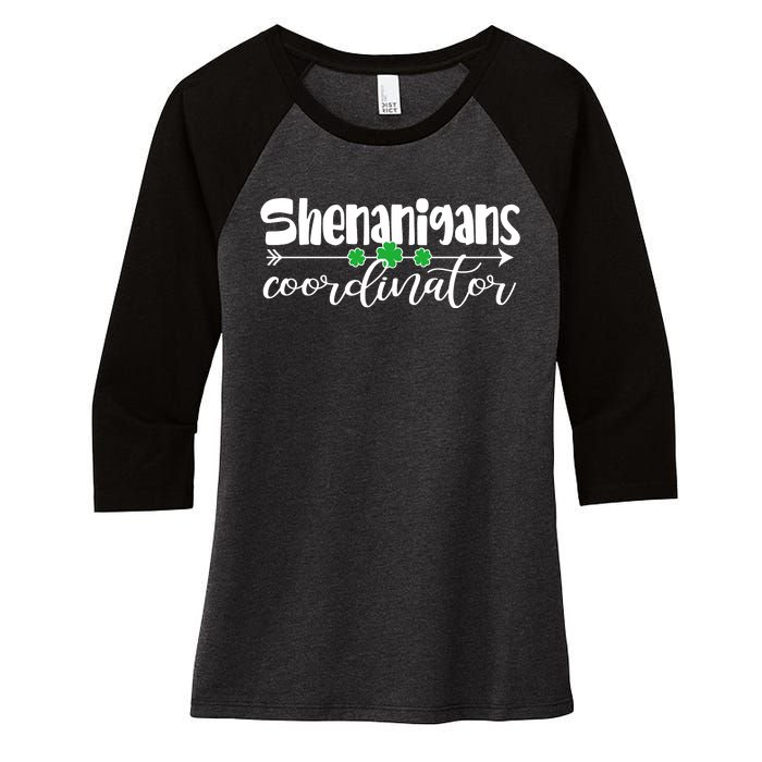 Funny Cute St Patricks Day Shenanigans Coordinator Women's Tri-Blend 3/4-Sleeve Raglan Shirt