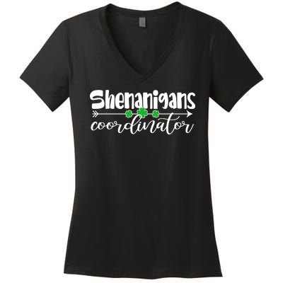 Funny Cute St Patricks Day Shenanigans Coordinator Women's V-Neck T-Shirt