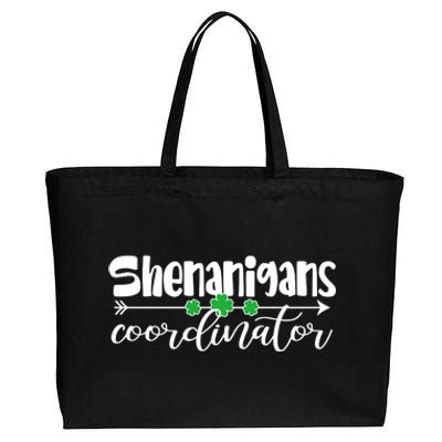 Funny Cute St Patricks Day Shenanigans Coordinator Cotton Canvas Jumbo Tote