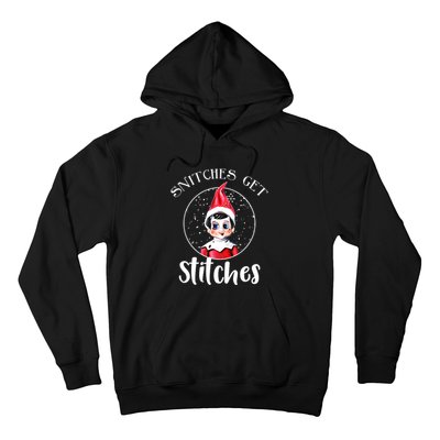 Funny Christmas Snitches Get Stitches Hoodie