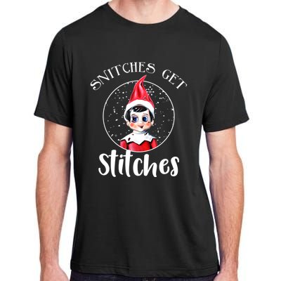 Funny Christmas Snitches Get Stitches Adult ChromaSoft Performance T-Shirt