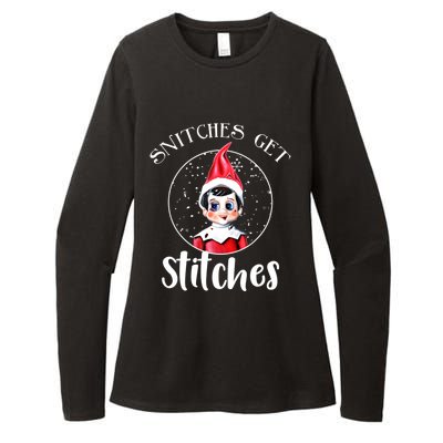 Funny Christmas Snitches Get Stitches Womens CVC Long Sleeve Shirt