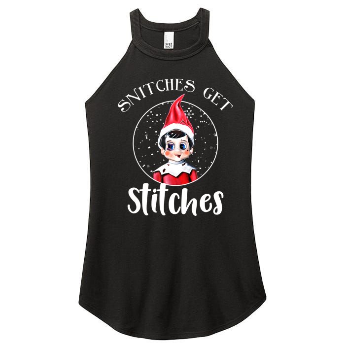 Funny Christmas Snitches Get Stitches Women’s Perfect Tri Rocker Tank