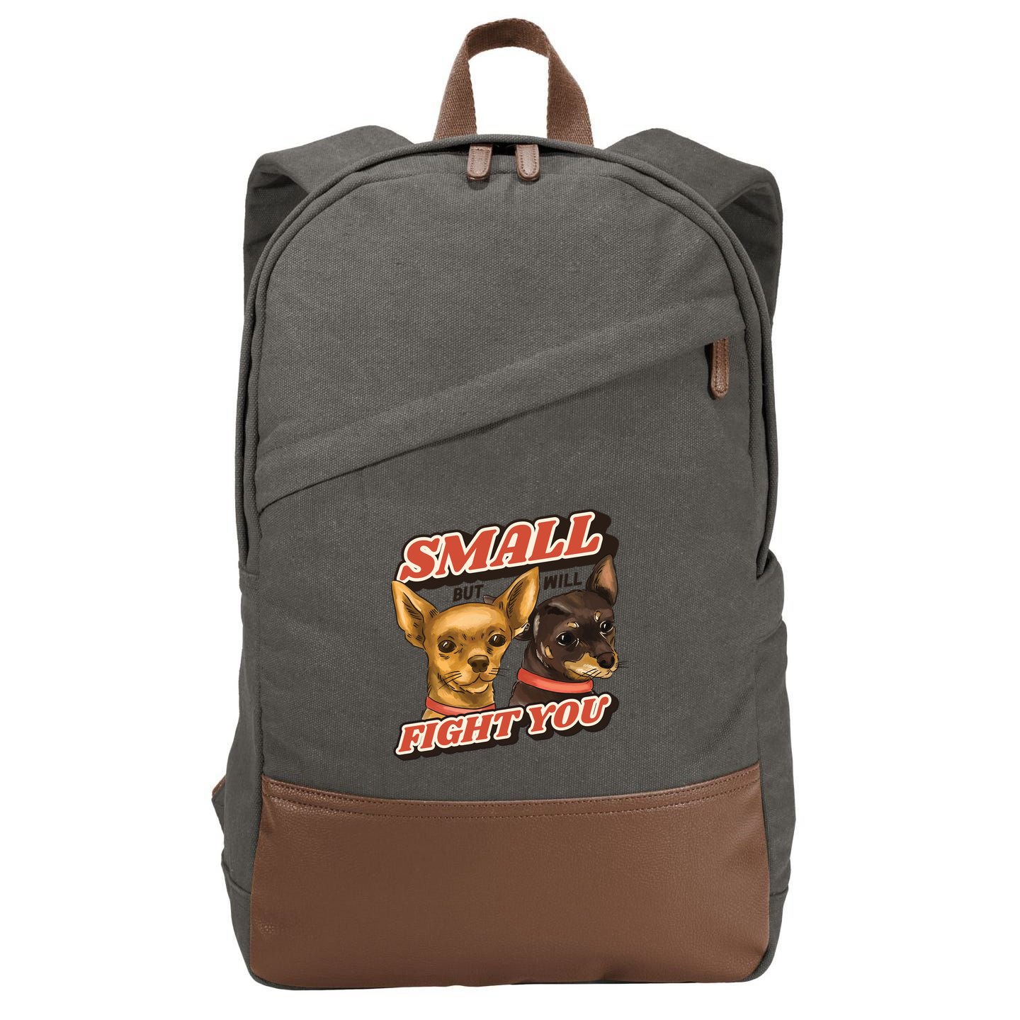 Funny Chiwawa Small But Will Fight You Cotton Canvas Backpack