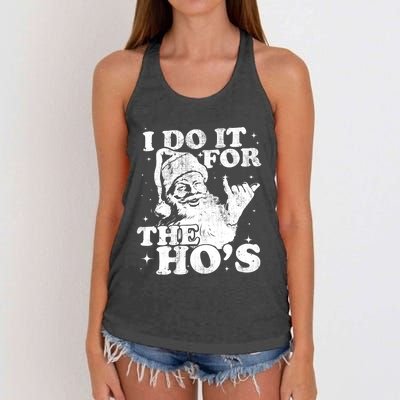 Funny Christmas Santa Shaka, I Do It For The Hos, Vintage Women's Knotted Racerback Tank