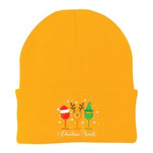 Funny Christmas Spirits Glasses Of Wine Xmas Holidays Party Knit Cap Winter Beanie