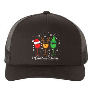 Funny Christmas Spirits Glasses Of Wine Xmas Holidays Party Yupoong Adult 5-Panel Trucker Hat