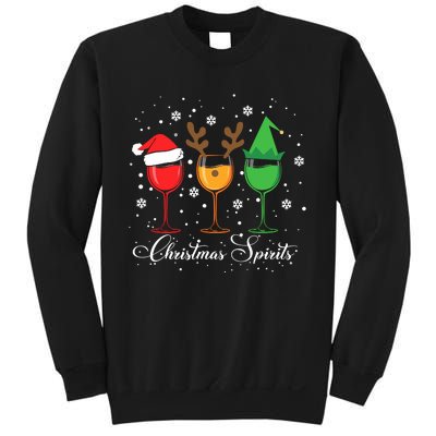 Funny Christmas Spirits Glasses Of Wine Xmas Holidays Party Sweatshirt