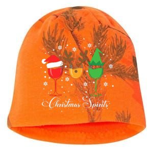 Funny Christmas Spirits Glasses Of Wine Xmas Holidays Party Kati - Camo Knit Beanie