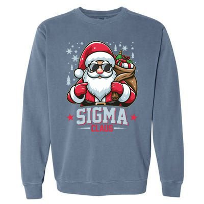 Funny Christmas Sigma Claus Cool Santa Rizz Rizzler Meme Garment-Dyed Sweatshirt