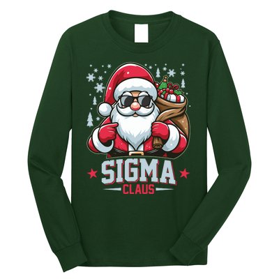 Funny Christmas Sigma Claus Cool Santa Rizz Rizzler Meme Long Sleeve Shirt