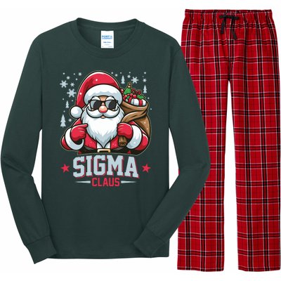 Funny Christmas Sigma Claus Cool Santa Rizz Rizzler Meme Long Sleeve Pajama Set