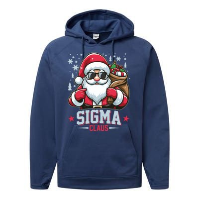 Funny Christmas Sigma Claus Cool Santa Rizz Rizzler Meme Performance Fleece Hoodie