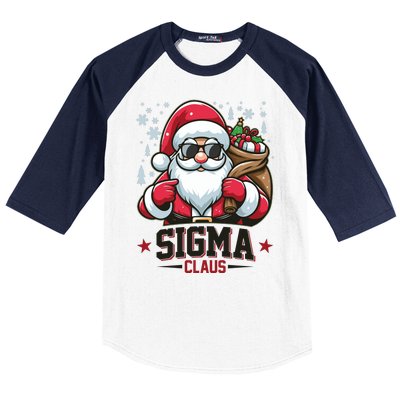 Funny Christmas Sigma Claus Cool Santa Rizz Rizzler Meme Baseball Sleeve Shirt