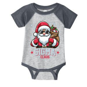 Funny Christmas Sigma Claus Cool Santa Rizz Rizzler Meme Infant Baby Jersey Bodysuit