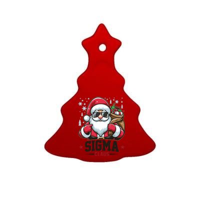 Funny Christmas Sigma Claus Cool Santa Rizz Rizzler Meme Ceramic Tree Ornament