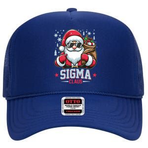 Funny Christmas Sigma Claus Cool Santa Rizz Rizzler Meme High Crown Mesh Back Trucker Hat