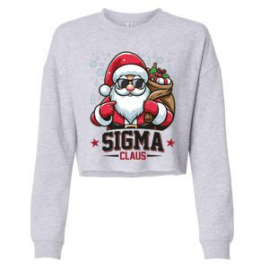 Funny Christmas Sigma Claus Cool Santa Rizz Rizzler Meme Cropped Pullover Crew