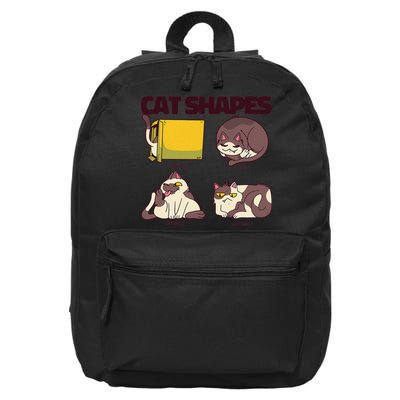 Funny Cat Shapes Quirky Feline Geometry Art 16 in Basic Backpack