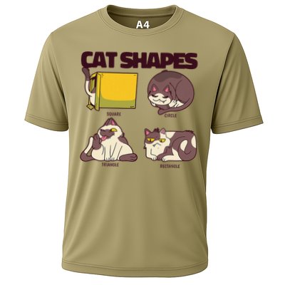 Funny Cat Shapes Quirky Feline Geometry Art Cooling Performance Crew T-Shirt
