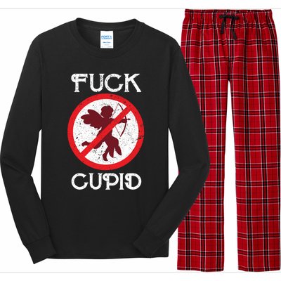 Fuck Cupid Singles Awareness Day Gift Long Sleeve Pajama Set