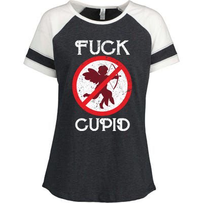 Fuck Cupid Singles Awareness Day Gift Enza Ladies Jersey Colorblock Tee