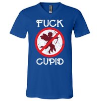 Fuck Cupid Singles Awareness Day Gift V-Neck T-Shirt