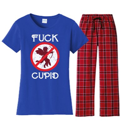 Fuck Cupid Singles Awareness Day Gift Women's Flannel Pajama Set