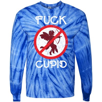 Fuck Cupid Singles Awareness Day Gift Tie-Dye Long Sleeve Shirt