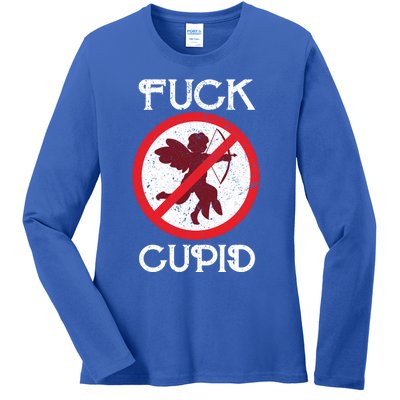 Fuck Cupid Singles Awareness Day Gift Ladies Long Sleeve Shirt