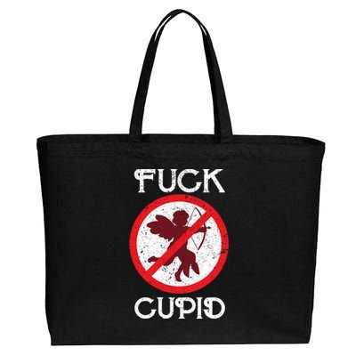 Fuck Cupid Singles Awareness Day Gift Cotton Canvas Jumbo Tote