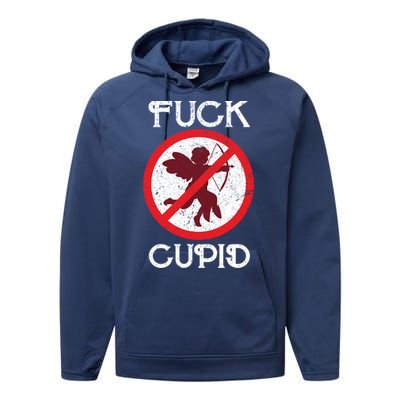 Fuck Cupid Singles Awareness Day Gift Performance Fleece Hoodie