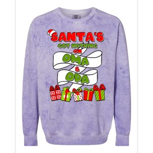 Funny Christmas Santas Got Nothing On Oma And Opa Colorblast Crewneck Sweatshirt